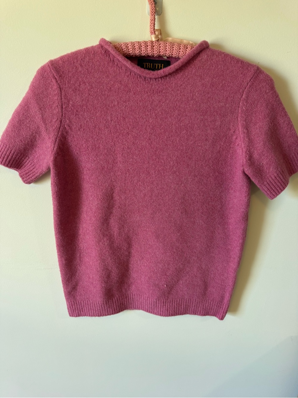 Truth Rose Pink Short Sleeve Knit Sweater